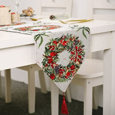 

Christmas Decorations 2020 Christmas Table Decoration Flag Shaped Tablecloth Dinner Decoration for Xmas Indoor Décor Party Favors