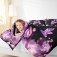 thumbnail image 4 of Erosebridal Butterfly Bedding Sets Full with Comforter,Monogrammed A Comforter Sets Full Size,Purple Flower Comforter Sets Full Size,Room Decor Reversible,3pcs, 4 of 7