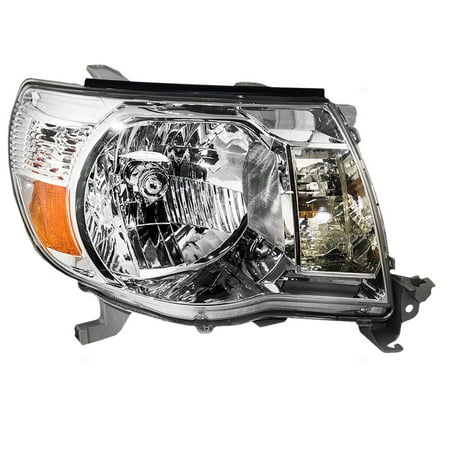 - Passengers Headlight Headlamp with Chrome Bezel Replacement for Toyota Pickup Truck 8111004163