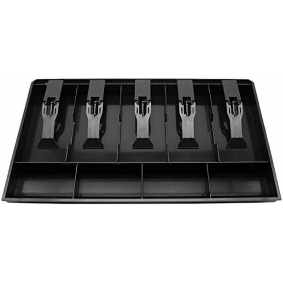Cash Register Drawer Insert Tray with 5 Bill/4 Coin Compartments for Money Storage, Black