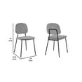 thumbnail image 5 of Metal Dining Chair with Velvet Upholstery, Set of 2, Black and Gray, 5 of 5