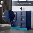 thumbnail image 2 of Eclife Retro 36" Bathroom Vanity Cabinet with Ceramic Undermount Sink Top, Matt Blue Paint, 2 of 9
