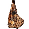 thumbnail image 1 of CAROOTU Robe Longue Maxi Bohème à Col en V Imprimée pour Femmes pour l'Été, 1 of 6