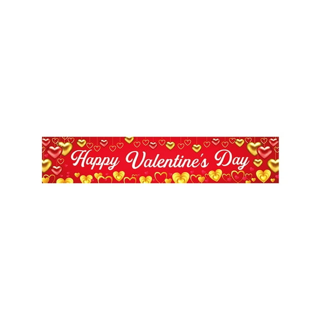 zhangmingg Valentine's Day Decorative Banner Heartfelt Celebration Party Sign for Home Decorations