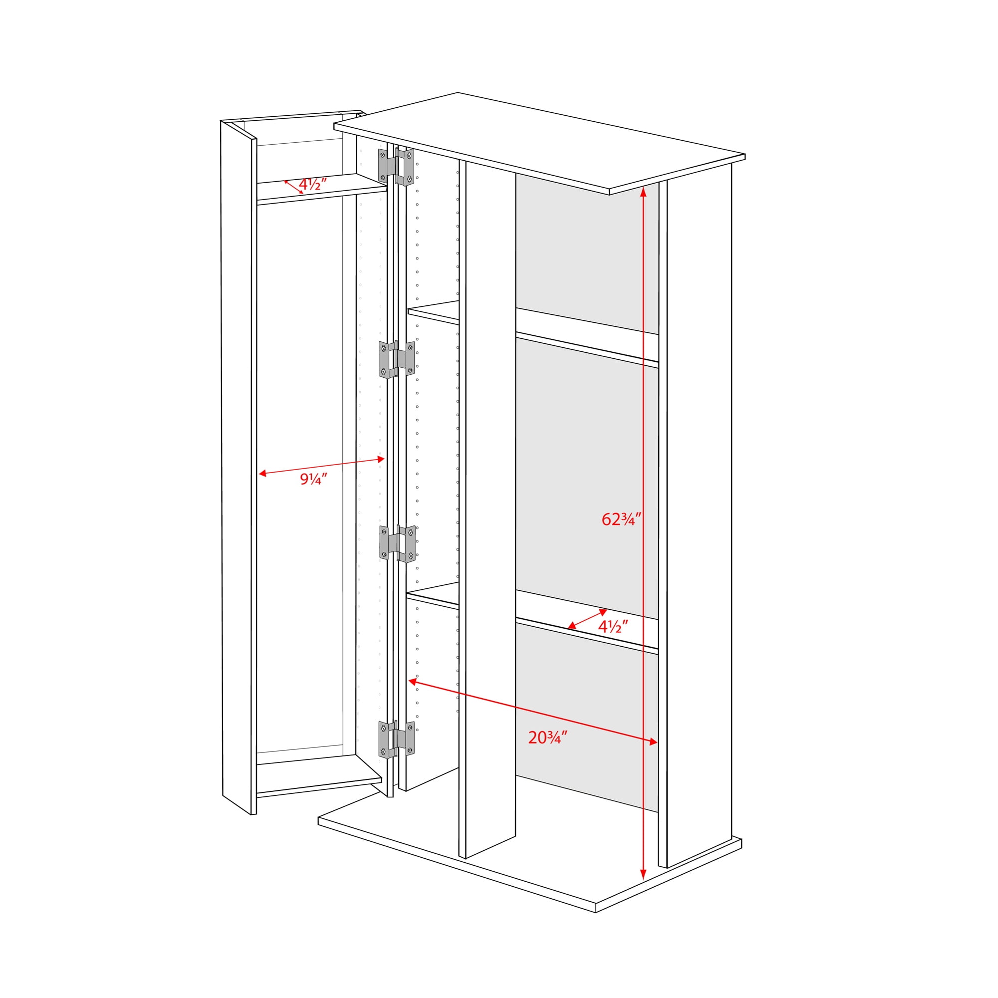 Prepac Grande Locking Storage Cabinet with Shaker Doors, Espresso