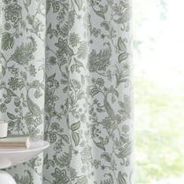 NICETOWN 100% Blackout Curtains Vintage Flowers Room Darkening Privacy Grommet Window Treatment for Living Room, 1 Pair, Green, W52 x L84