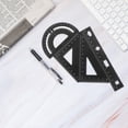 thumbnail image 3 of KAKOWELY 1 Set of 4PCS DIY Metal Ruler Sturdy Office Metal Ruler Ruler Stationery Set Triangular Plate Protractor Testing Ruler for Pupils Students Black,6.3X"X0.79"X0.08", 3 of 5