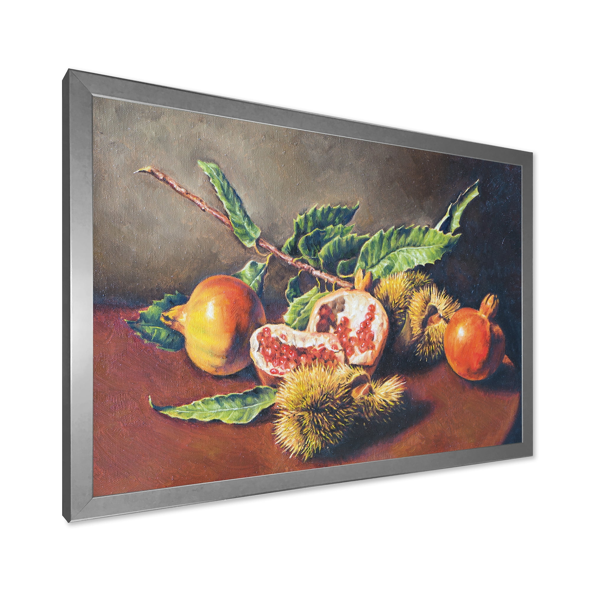 Designart 'Ancient Still Life of Orange Fruits' Traditional Framed Art Print
