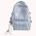 thumbnail image 7 of Polka Dots School Backpack, Aesthetic Backpack with Pendant, Multi-layer School Backpack for College Work Travel (Blue), 7 of 7