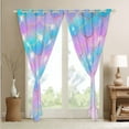thumbnail image 3 of Erosebridal Mermaid Scale Curtains,Cute Rainbow Mermaid Tail Curtains Kawaii Bedroom Decor,Pink Purple Teal Gradient Curtains Ocean Theme Window Curtains 2 Panels (38Wx45L), 3 of 6