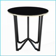 thumbnail image 4 of 3-Piece Living Room Coffee & End Table Set: Round Black Tempered Glass Top, Metal Frame, Easy-Clean Modern Style, 4 of 6