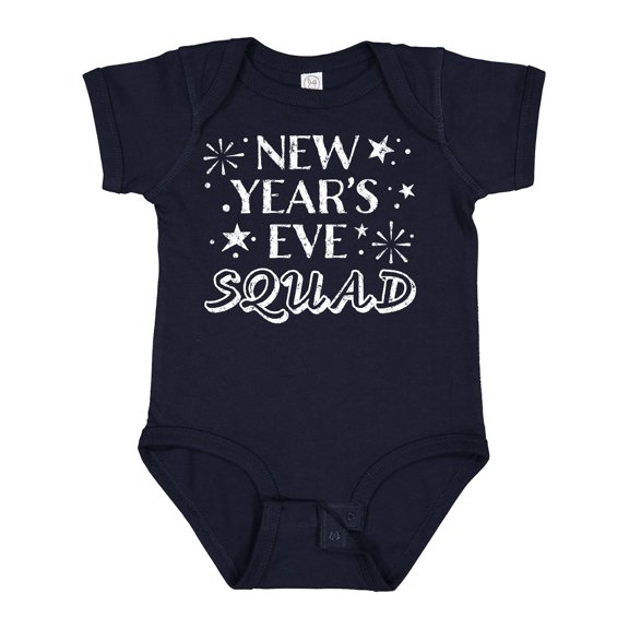 Inktastic New Year's Eve Squad with Stars in White Boys or Girls Baby Bodysuit