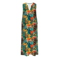 thumbnail image 3 of Joau Womens Plus Size Floral Print V Neck Midi Dress Summer Casual Sleeveless Tank Dress Vacation Beach Sundresses with Pockets, S-5XL, 3 of 4