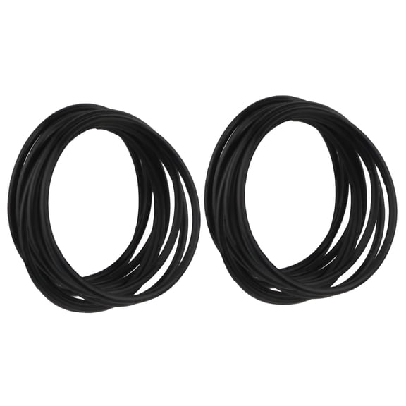 TELOLY 20 Piece Black Rubber Jelly Bracelet Stretchable Bracelets Bands for Theme Events
