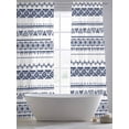 thumbnail image 6 of Sheer Curtains 108 Inches Long, Blue Boho Stripes Light Filtering Window Curtains for Living Room, Minimalist Geometric Tribal Ethnic Rod Pocket Voile Sheer Curtain Drapes, 52"W x 108"L, 2 Panels, 6 of 8