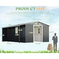 thumbnail image 2 of Jocisland 12x12x6.6 ft Galvanized Metal Storage Shed with Sliding Doors & Ramp, 2 Window & Vent, Weather-Resistant Outdoor Tool/Garden Shed, Dark Grey, 2 of 8