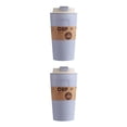 thumbnail image 4 of Monstrate Botella de café de bambú, tetera de té y agua, taza de boca ancha para el hogar y el coche, vasos de gran capacidad para Azul 2piezas, 4 of 6