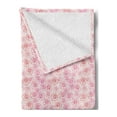 thumbnail image 2 of Romantic Soft Flannel Fleece Throw Blanket, Outline Rose Petals Repetition, Cozy Plush for Indoor and Outdoor Use, 50" x 70", Baby Pink Magenta, by Ambesonne, 2 of 5