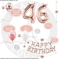 thumbnail image 2 of 46th Birthday Decoration Rose Gold, 46 Party Supplies Decoration, 46th Sash, 46 Cake Topper, 46th Photo Props, confetti Balloons, Curtain, 2 of 3