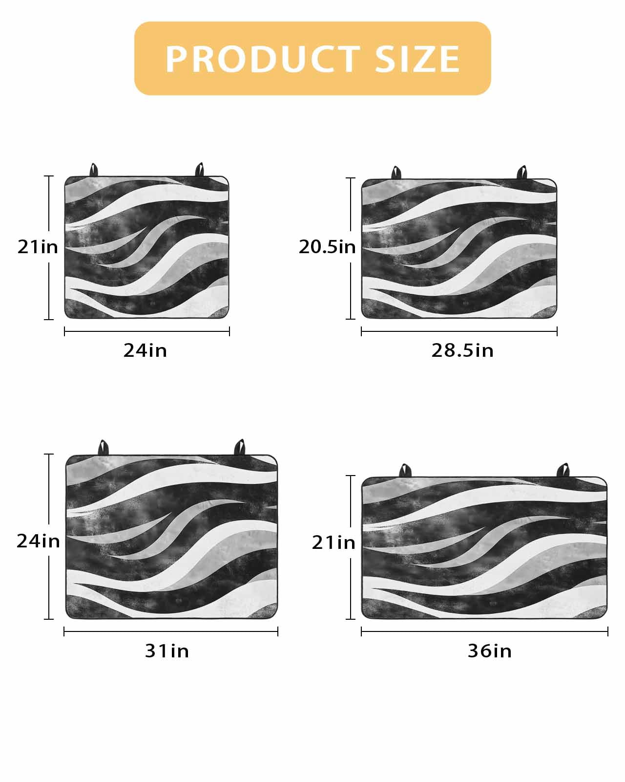 nqOlkjepod Large Induction Cooktop Protector Mat 24"x21", Black Waves Stove Top Covers for Electric Stove, Ombre Sea Ripples Shabby Beach Decorative Stove Burner Cover Mats, Glass Top Stove Cover