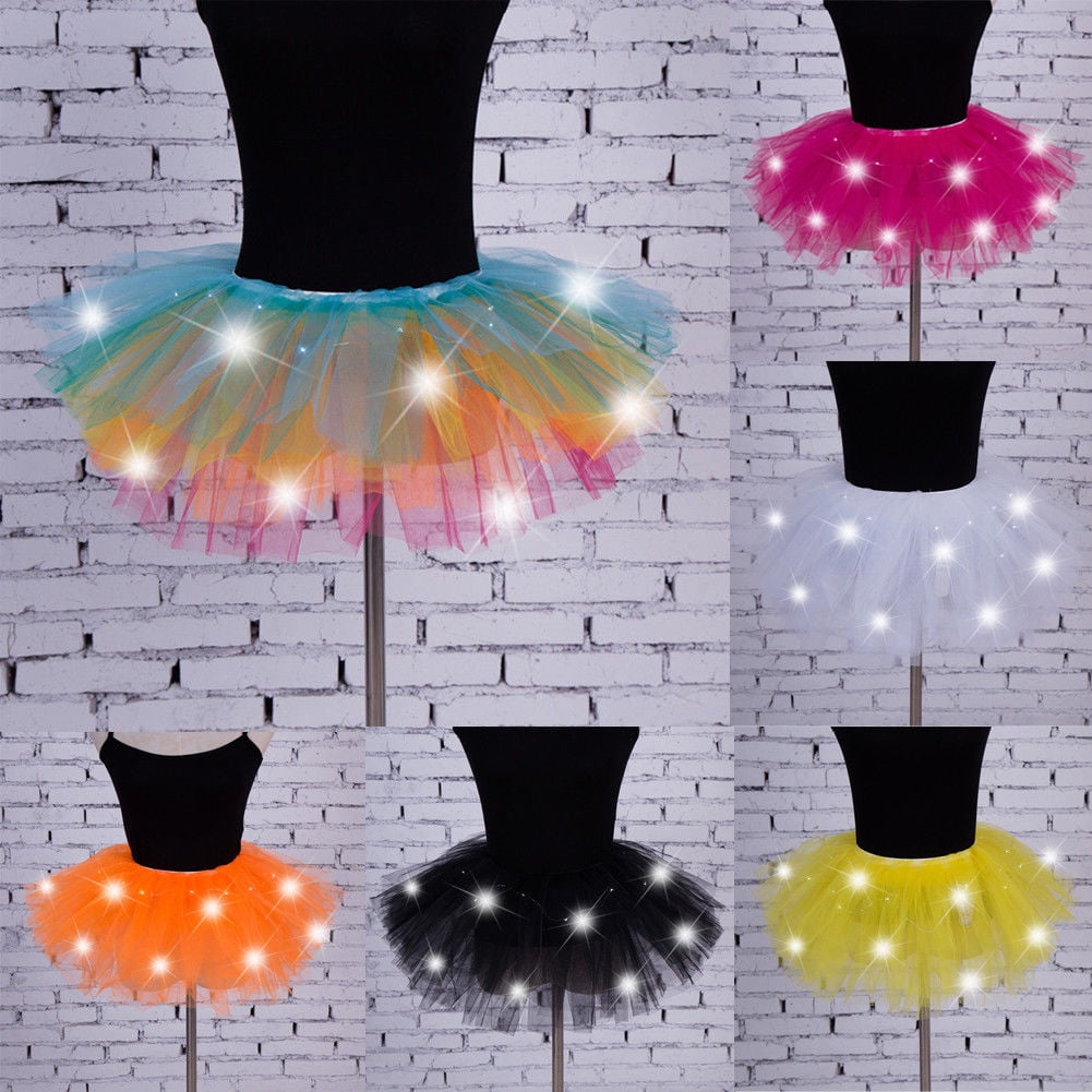 Multi-color Layered skirt Ball Gown LED adult dancewear short skirt party dress 