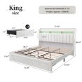 thumbnail image 4 of SIBEDS King Upholstered LED Bed Frame with Storage Drawers & Wingback Headboard, Cream Linen Finish, RGB Lights, 1200 lbs, No Box Spring, 4 of 9