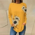 thumbnail image 2 of CHGBMOK Long Sleeve Shirts for Women Floral Printed Crew Neck Sweatshirt Casual Loose Blouses, 2 of 5