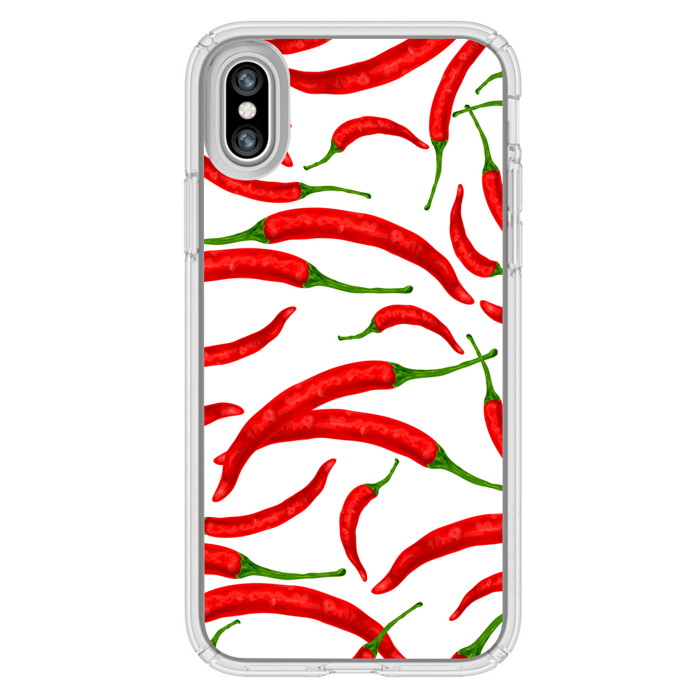 Image Of Red Hot Chili Peppers Pattern on White Background Apple iPhone