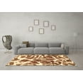 thumbnail image 3 of Ahgly Company Indoor Round Abstract Brown Modern Area Rugs, 3' Round, 3 of 4