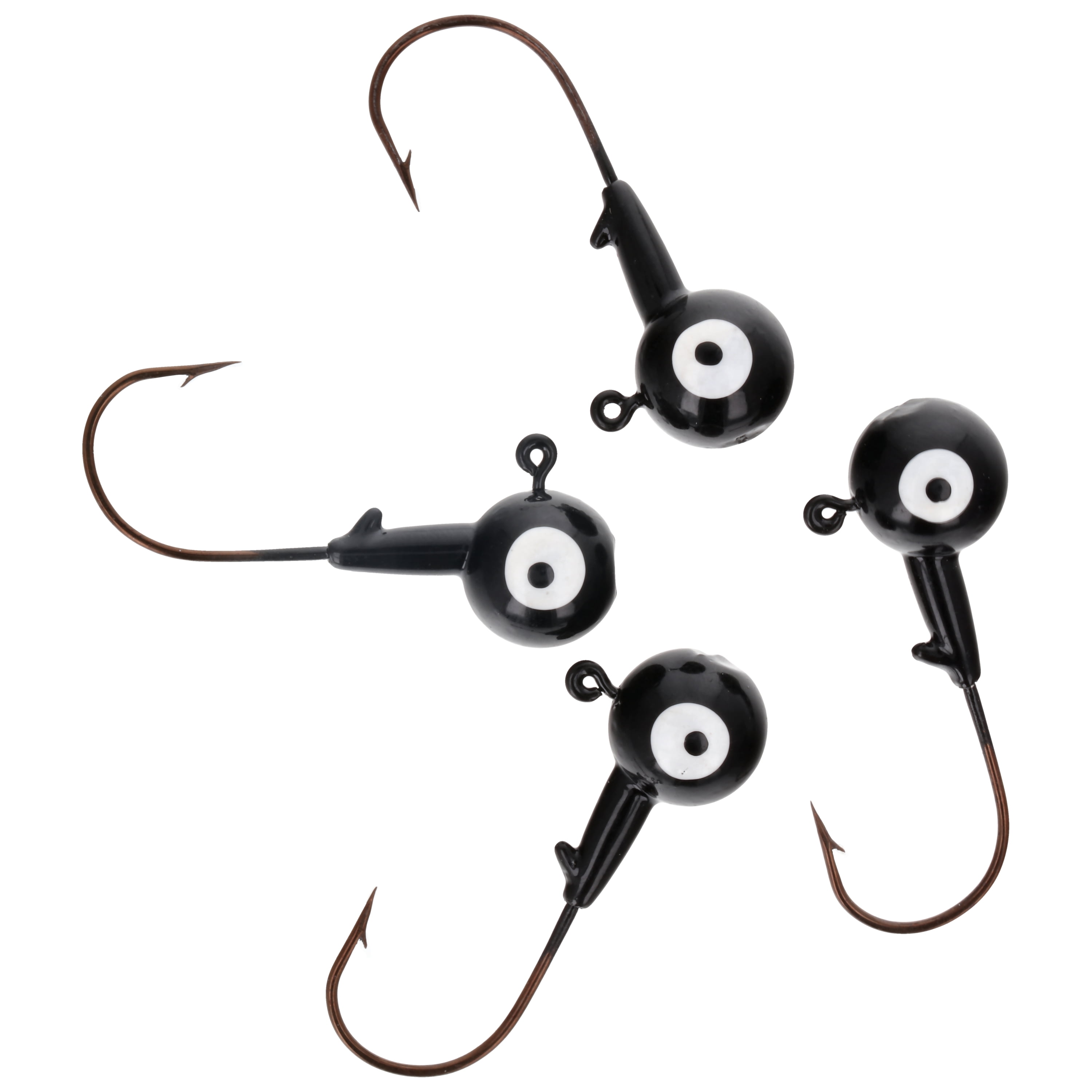 Eagle Claw Tin Ball Head Jig - Double eye - 4 pack - 1/4 oz - Black