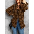 thumbnail image 7 of Asyoly Shacket Jacket For Women Plaid Long Sleeve Button Down Distressed Casual Shirt Jacket Boyfriend Style Oversized Coat Loose Outerwear With Pockets, 7 of 7