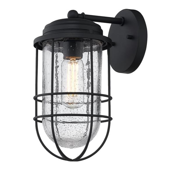 Golden Lighting 9808-OWM NB-SD 12 in. Seaport 1 Light Natural Black Uv Outdoor Medium Wall Mount