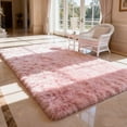 thumbnail image 4 of Ultra-soft plush carpet, 4'×6' pink non-slip long-pile floor rug, suitable for bedroom, living room, home decor, 4 of 7