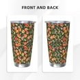 thumbnail image 3 of Picia Fruits Peach Pattern 20 oz Tumbler Stainless Steel Vacuum Insulated Coffee Ice Cup Double Wall Travel Flask Dual Lid Water Bottle, Eco-friendly Car Cup-Without Straw, 3 of 8