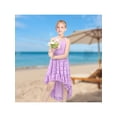 thumbnail image 5 of Sunny Fashion Girls Dress Lavender Lace Sleeveless High Low Cross Back Beach Wedding Flower Summer Formal 10 Years, 5 of 7