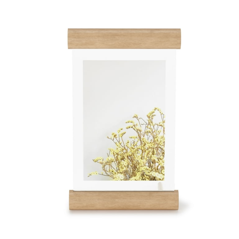 FABULAXE 4 in. x 6 in. Gold Modern Metal Floating Tabletop Photo