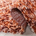 thumbnail image 6 of SAFAVIEH Rio Kynaston Solid Polyester Shag Area Rug, Rust/Ivory, 6' x 6' Square, 6 of 9