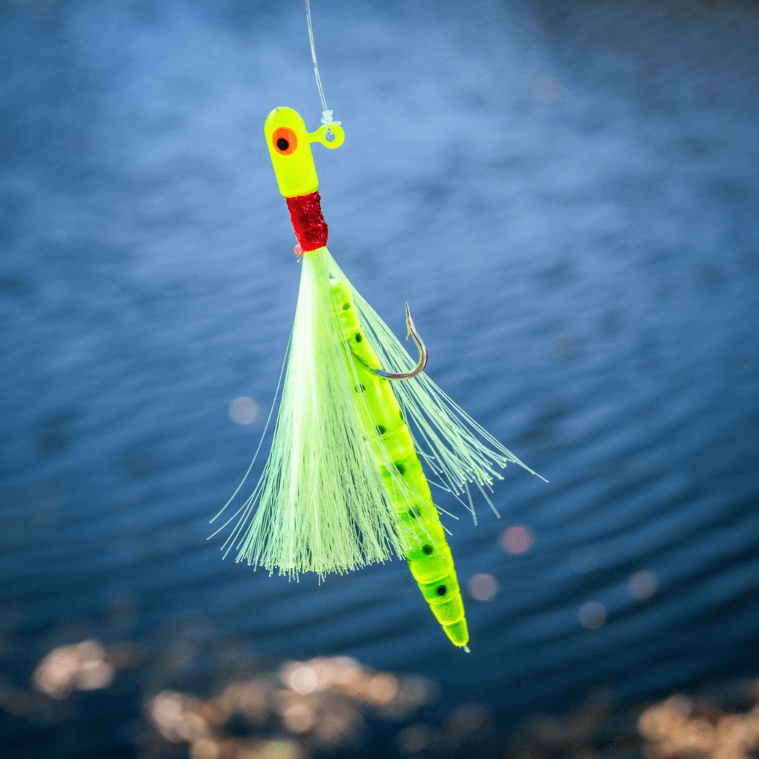 (4 pack) Buccaneer Speck Tail Fishing Rig 1/0 Hooks – White