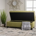 thumbnail image 4 of JULIANA Storage Ottoman, Green Fabric Living Room Ottoman, Storage Bench with Birch Legs for Extra Seating, 4 of 9