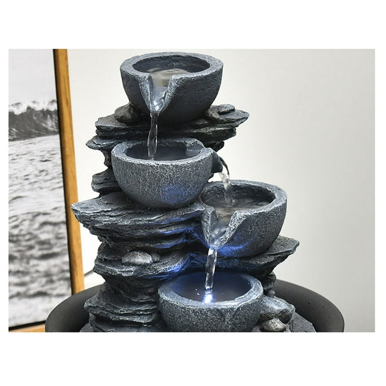 Tabletop Water Fountain with s Feng Shui Outdoor Waterfall Landscape Home  Bedroom , E