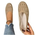 thumbnail image 4 of Wowcloth Women's Fashion Casual Solid Color Perforated Flats – Comfortable Slip-On Design with Breathable Upper for Spring, Ideal for Everyday Casual Wear, 4 of 9