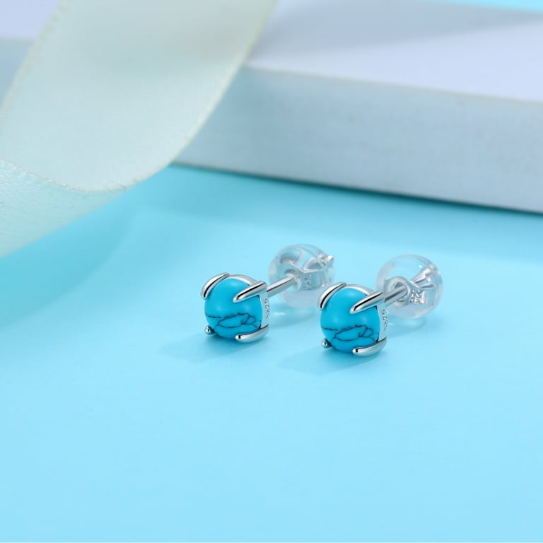 Small Turquoise Stud Earrings, Birthday Gift, Hypoallergenic Earrings,  Turquoise Jewelry, Womens Earrings, Womens Turquoise Jewelry 
