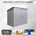 thumbnail image 5 of Metal Outdoor Garbage Bin Shed for 2 Trash Cans WIth Sloped Roof Gray, 5 of 7