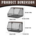 thumbnail image 3 of 1*Hanging Basket Fruit Basket Stackable Wall Mounted Fruit Baskets Potato Basket Onion Storage for Kitchen Hanging Wire Basket with Wood Lid, 3 of 8