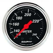 Autometer Designer Black 2 1/16in 120-240 Deg F Mechanical Water Temp Gauge