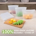 thumbnail image 2 of Senya Reusable Storage Bag, 8 Pack Silicone Food Storage Bags Stand Up Silicone Zip Lock Bags for Food Container, 2 of 8