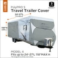 thumbnail image 3 of Classic Accessories Over Drive Polypro 3 Deluxe Travel Trailer Cover Fits 24' - 27' RVs, Gray, 3 of 13