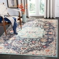 thumbnail image 3 of SAFAVIEH Madison Joandra Vintage Floral Area Rug, Black/Teal, 5' x 5' Square, 3 of 9