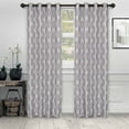 thumbnail image 5 of Superior Venetian Damask Jacquard Grommet Curtain Panel, Set of 2, 52" x 96", Nickel, 5 of 5