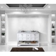 thumbnail image 3 of Winterfell 60" Double Bath Vanity in White with White Marble Top and Round Sinks, 3 of 5